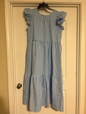 New Boutique Blue Gingham Dress